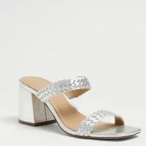 Peyton Metallic Woven Leather Strappy Block Heel Sandals